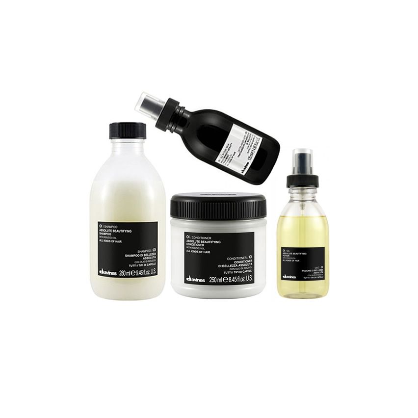 DAVINES OI / 800ml / PACK 16 /  champú + acondicionador + leche + aceite (belleza absoluta - todo tipo de cabello)