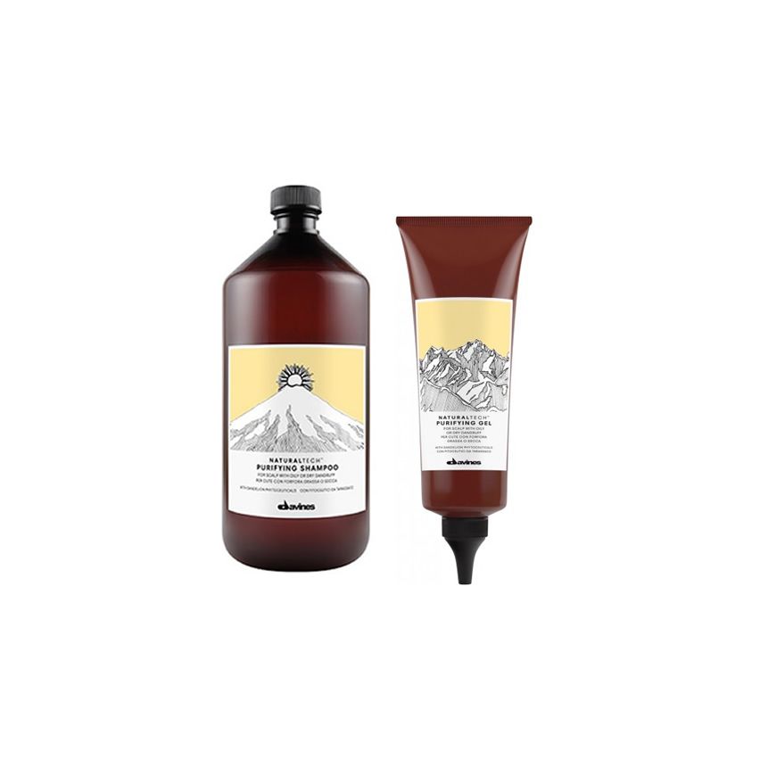 DAVINES NATURALTECH PURIFYING PACK: CHAMPÚ 1000 ml y GEL TRATAMIENTO 150 ml