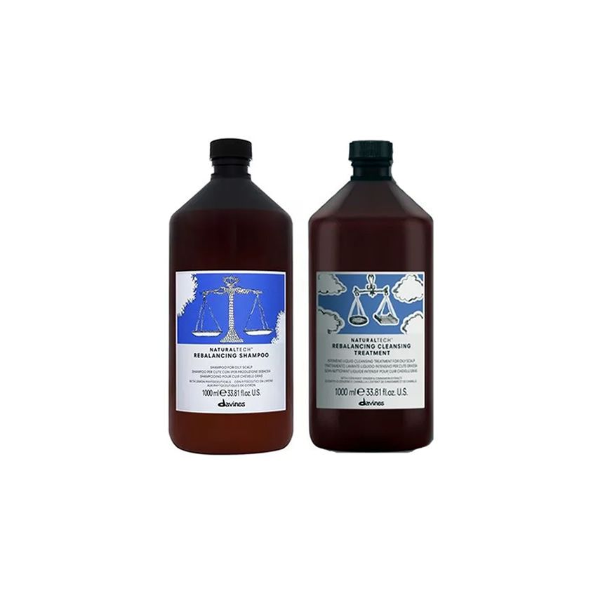 DAVINES REBALANCING PACK: CHAMPU 1000ml + TRATAMIENTO LIMPIADOR 1000ml