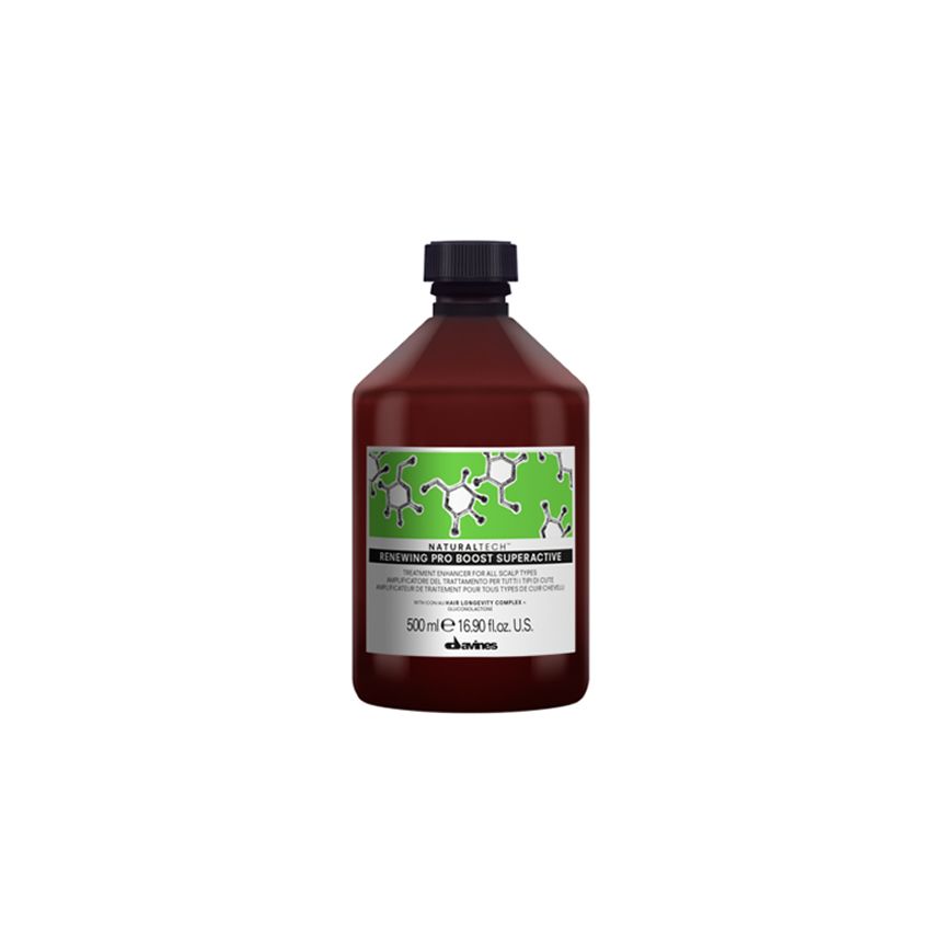 DAVINES NATURAL TECH RENEWING PRO BOOST SUPERACTIVE 500ml / Prepara el cuero cabelludo para una profunda limpieza y tonificacion 