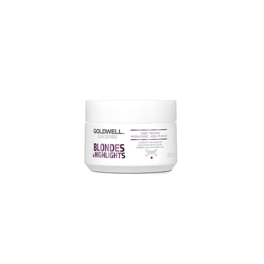 GOLDWELL DUALSENSES BLONDES & HIGHLIGHTS ANTI-YELLOW 60SEC MASCARILLA 200ml / Cabellos rubios y con mechas / Nutrición profunda y luz para el cabello