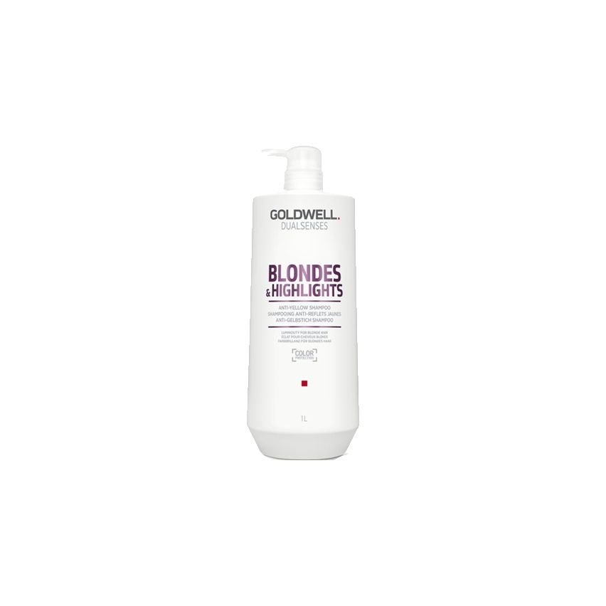 GOLDWELL DUALSENSES BLONDES & HIGHLIGHTS ANTI-YELLOW CHAMPÚ 1000ml / Cabellos rubios y con mechas / Acción anti-amarillo y luz para el cabello