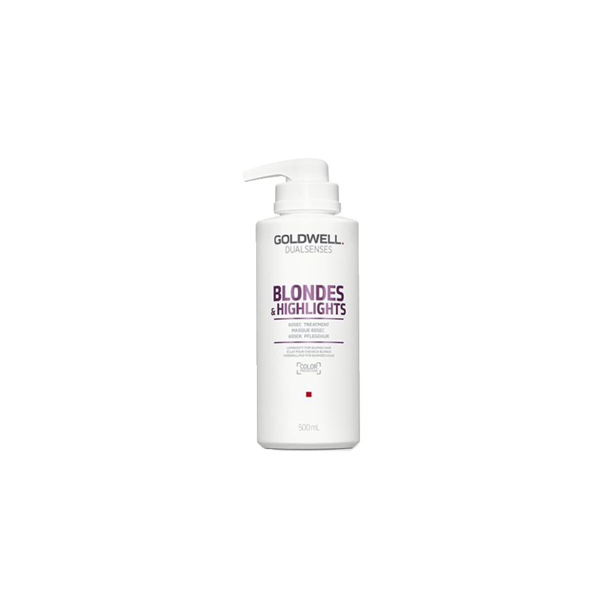 GOLDWELL DUALSENSES BLONDES & HIGHLIGHTS ANTI-YELLOW 60SEC MASCARILLA 500ml / Cabellos rubios y con mechas / Nutrición profunda y luz para el cabello