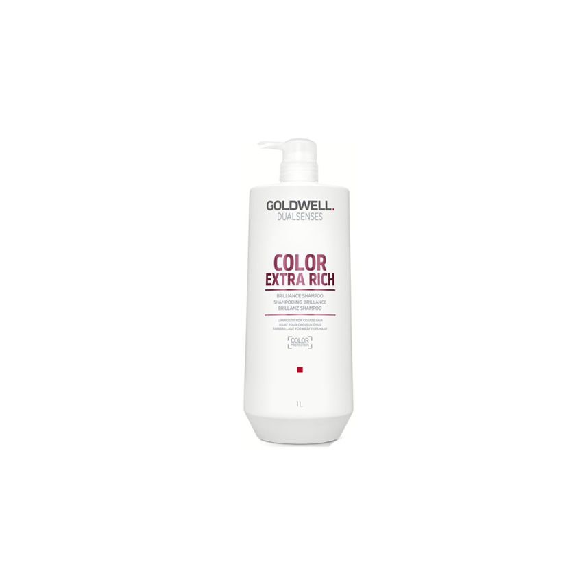 GOLDWELL DUALSENSES COLOR EXTRA RICH BRILLIANCE CHAMPÚ 1000ml / Cabellos gruesos y rebeldes / Realza la luz del cabello con color