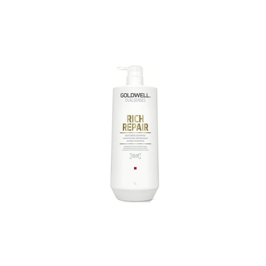 GOLDWELL DUALSENSES RICH REPAIR CHAMPÚ 1000ml / Cabellos secos y dañados / Reconstruye y reaviva la fibra capilar del cabello