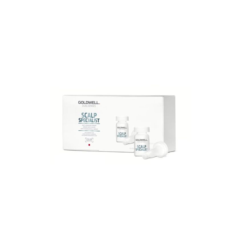 GOLDWELL DUALSENSES SCALP SPECIALIST ANTI-HAIR LOSS SERUM 8 viales X 6ml / Cuero cabelludo sensible y cabello debilitado / Previene la pérdida de cabello hereditaria