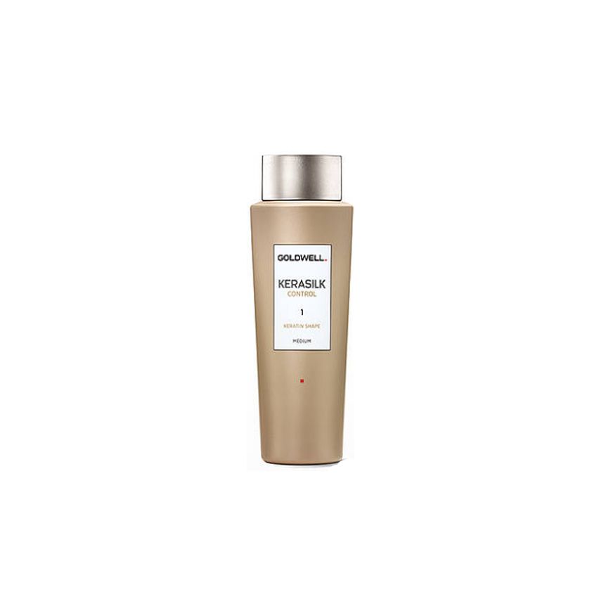 GOLDWELL KERASILK CONTROL SHAPE MEDIUM (1) 500ml / tratamiento queratina / transformación ligera / cabello manejable con ondas definidas