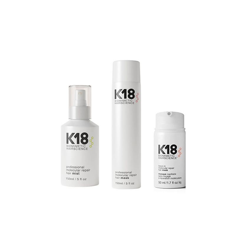 k18 PACK TRIO REPAIR: HAIR MASK 150 ml + HAIR MIST 150 ml + MOLECULAR LEAVE IN MASK 50 ml