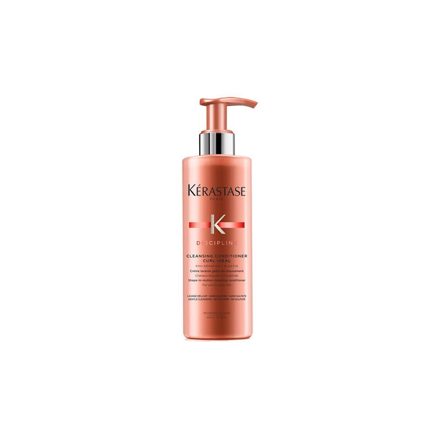 KÉRASTASE DISCIPLINE CLEANSING CONDITIONER CURL IDEAL 400ml / champú + acondicionador / limpia y trata el cabello en 1 solo paso / cabello controlado y rizos definidos