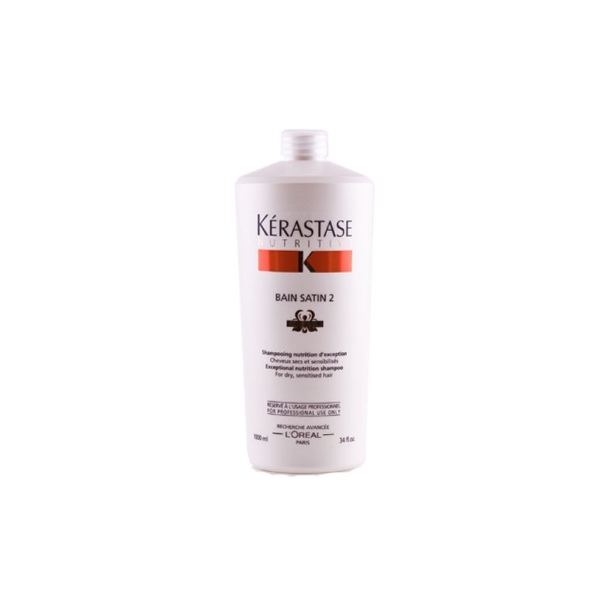 KÉRASTASE NUTRITIVE BAIN SATIN 2 - IRISOME 1000ml / champú / nutrición media / cabello seco / sensible