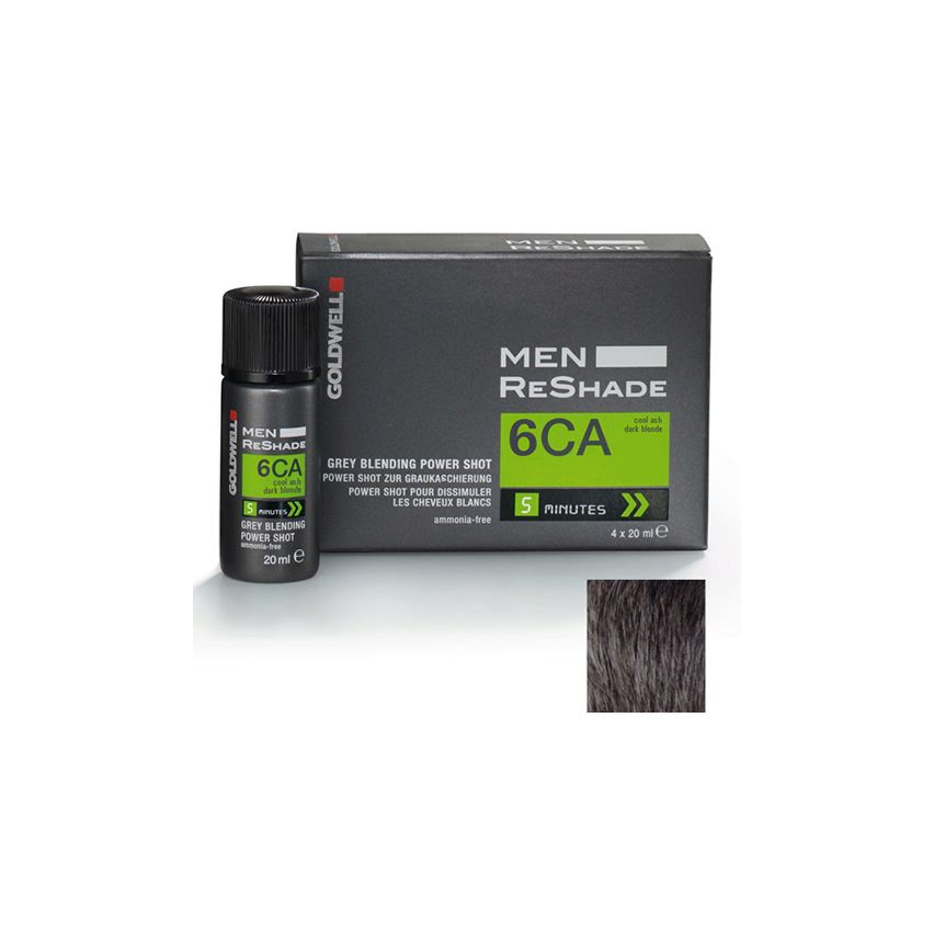 GOLDWELL MEN RESHADE 6CA - POWER SHOT 4 X 20 ml - color ceniza frío rubio oscuro