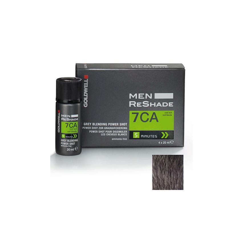 GOLDWELL MEN RESHADE 7CA - POWER SHOT 4 X 20 ml - color ceniza frío rubio medio