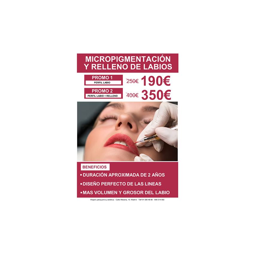 PROMOCION ESTETICA: MICROPIGMENTACIÓN LINEA LABIOS + RELLENO