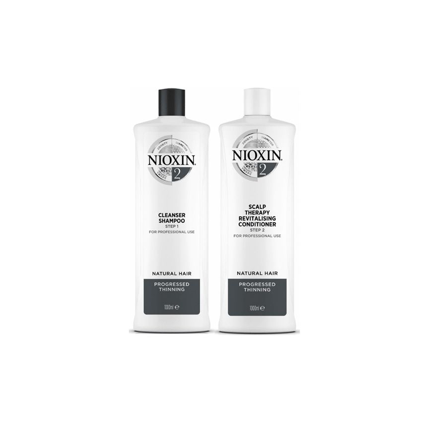 NIOXIN PACK SISTEMA 2 Champú 1000ml + acondicionador 1000ml Cabello natural, muy débil y fino. Fortalece frente al daño