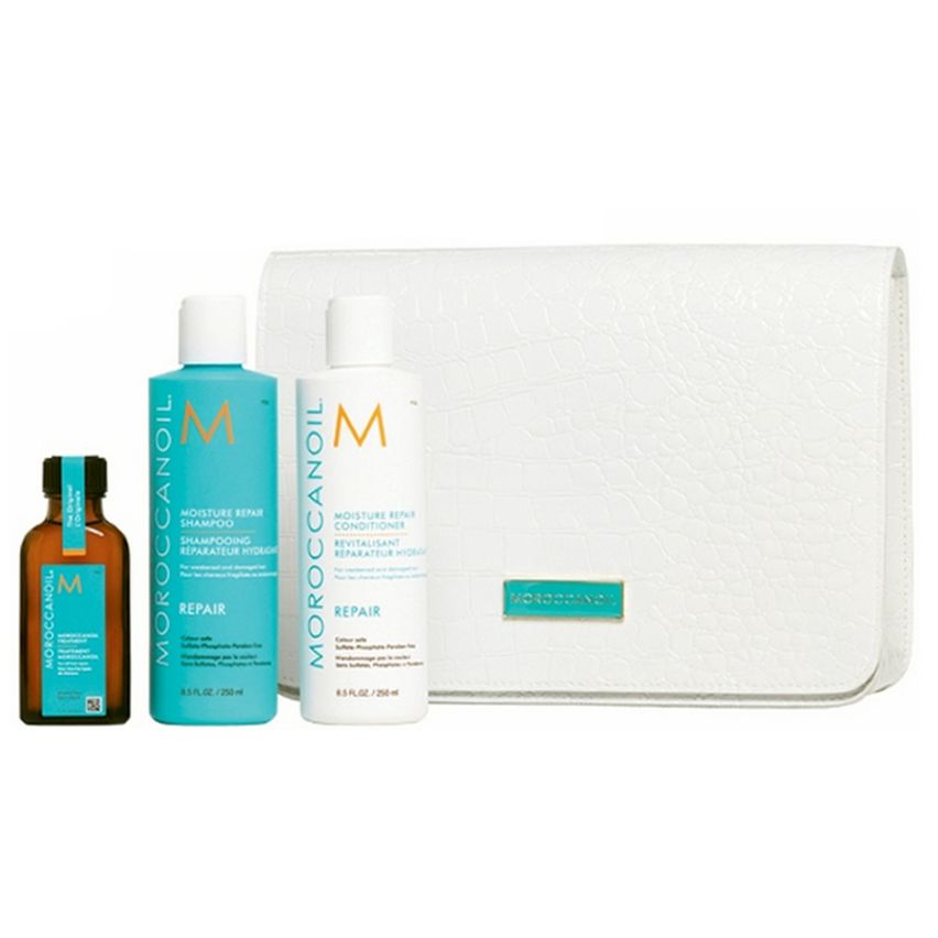 MOROCCANOIL REPAIR 550ml PACK 1 / champu + acondic + aceite argan + regalo neceser