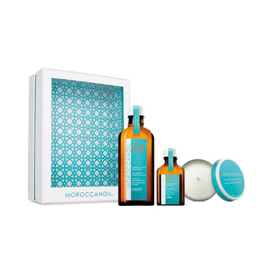 MOROCCANOIL TRATAMIENTO LIGTH PACK / Aceites (100ml + 25ml) + regalo de vela aromática