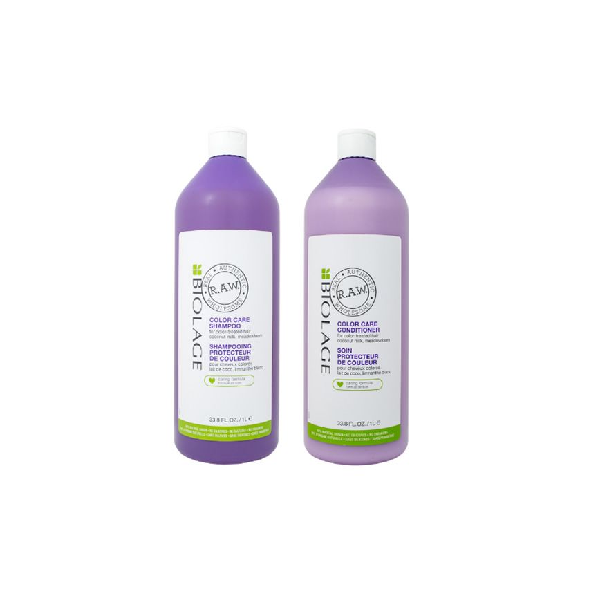 PACK BIOLAGE RAW COLOR CARE CHAMPÚ 1000 ml + ACONDICIONADOR 1000 ml 