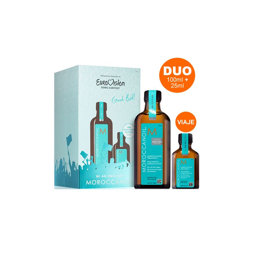 MOROCCANOIL KIT DUO EUROVISION TRATAMIENTOS ACEITE DE ARGAN 100 ml + 25 ml 