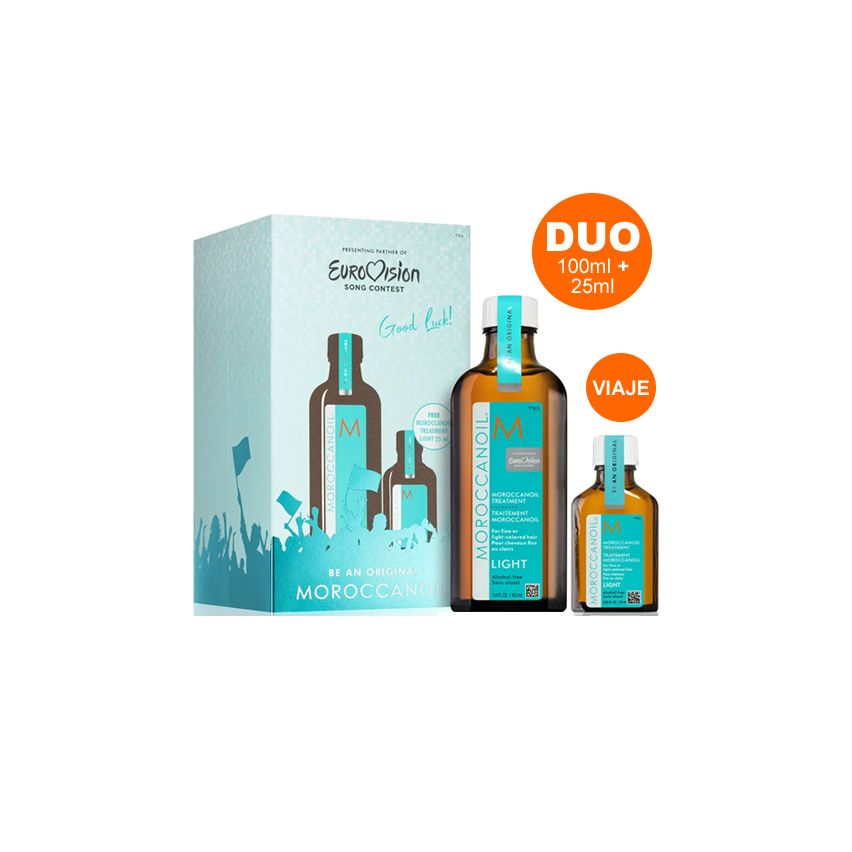 MOROCCANOIL KIT DUO EUROVISION TRATAMIENTOS ACEITE LIGHT 100 ml + 25 ml 