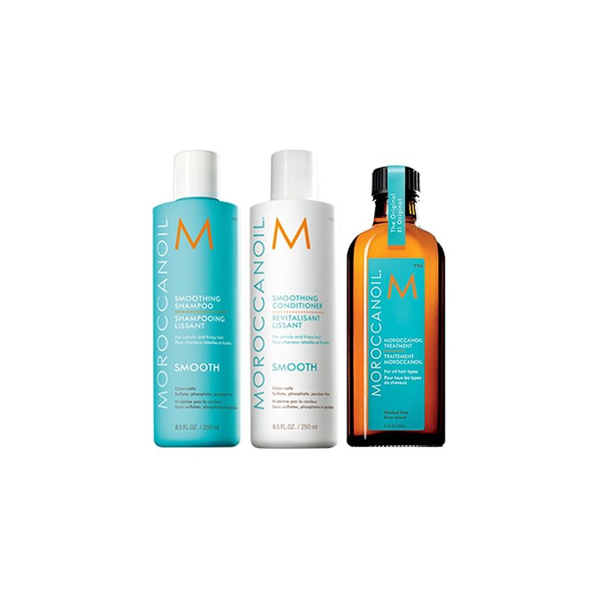 Pack Moroccanoil Smooth: champú + acondicionador + aceite