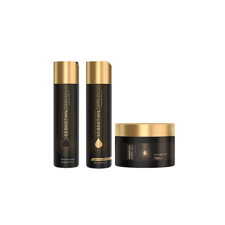 SEBASTIAN DARK OIL PACK TRIO: Champu 250 ml + acondicionador 250 ml + mascarilla 150 ml