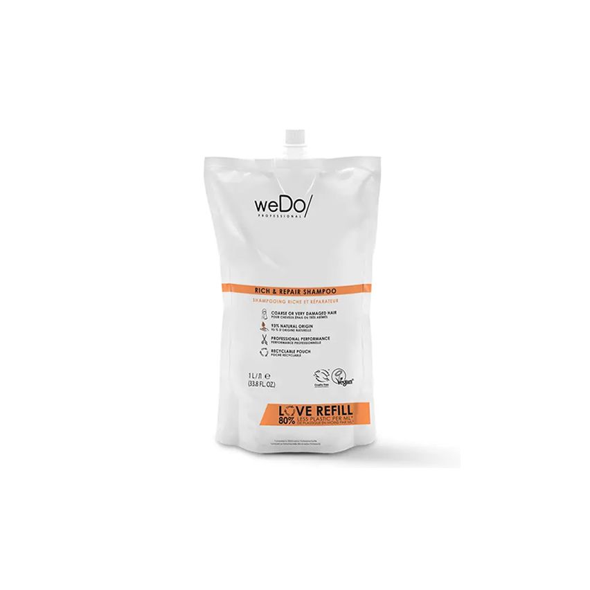 WEDO RICH & REPAIR CHAMPU 1000 ml - cabello grueso o muy dañado  - recambio reciclable