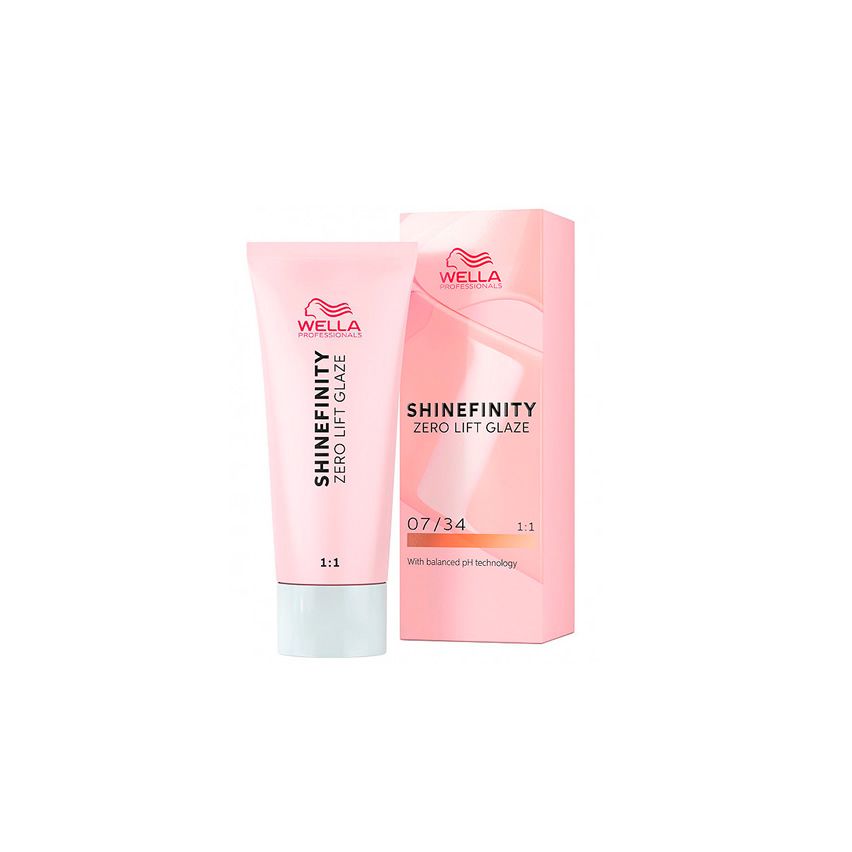 WELLA SHINEFINITY 07/34 rubio medio, dorado cobrizo - 60 ml