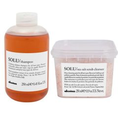 davines solu pack: champu + sea salt cleanser