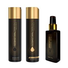 SEBASTIAN DARK OIL PACK TRIO: Champu 250 ml + acondicionador 250 ml + aceite 95 ml
