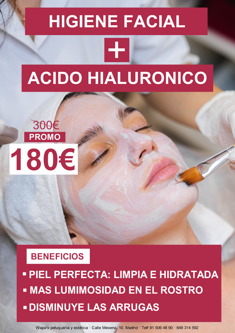 promocion higiene facial + acido hialuronico
