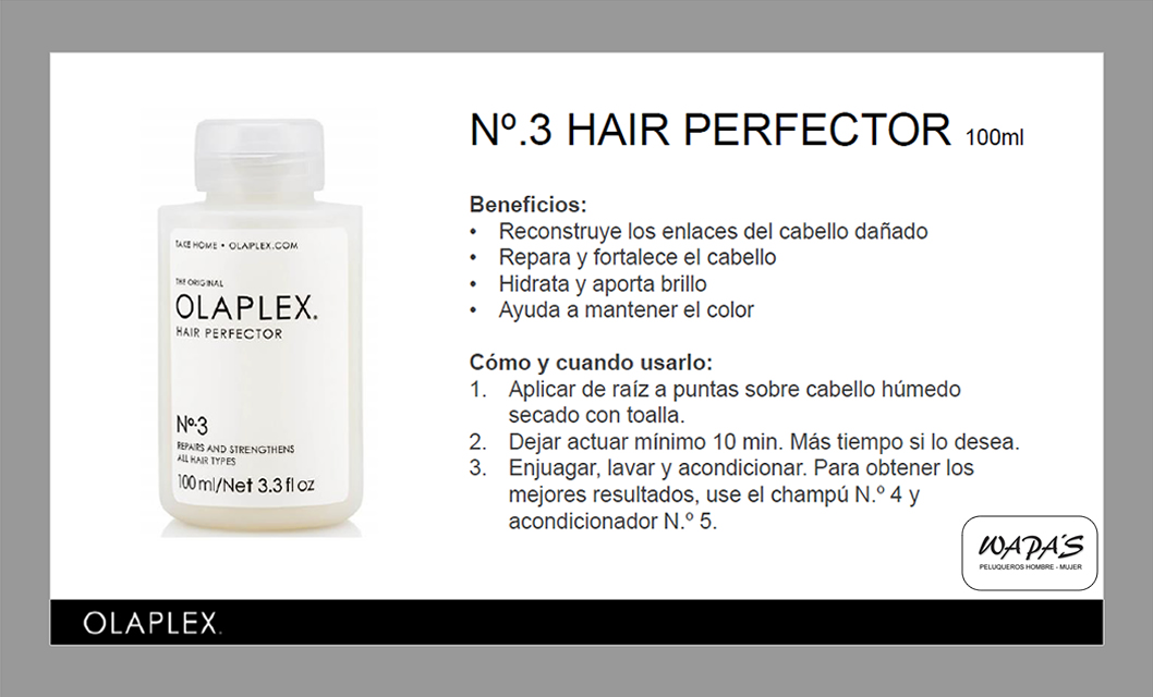 se usa Olaplex? Peluquería Wapa's