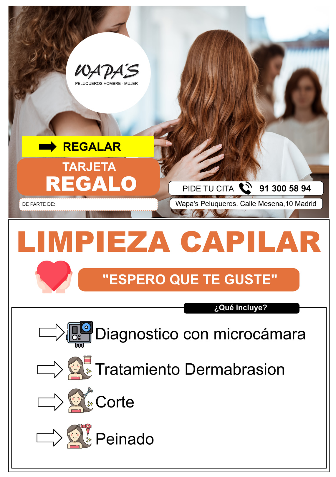 Tarjeta Regalo Limpieza Capilar - Wapa's Peluquería tarjeta regalo limpieza capilar